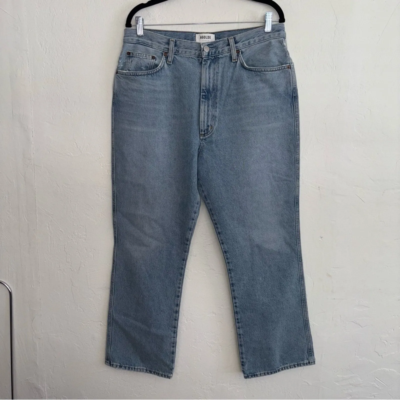 AGOLDE Pinch Waist High Rise Kick Cropped *No Pocket* Jeans (32)