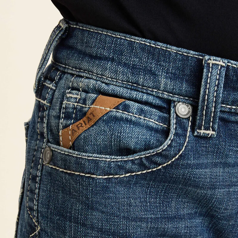 ARIAT BOYS B4 RELAXED RAFAEL BOOT CUT JEANS (WAVE)
