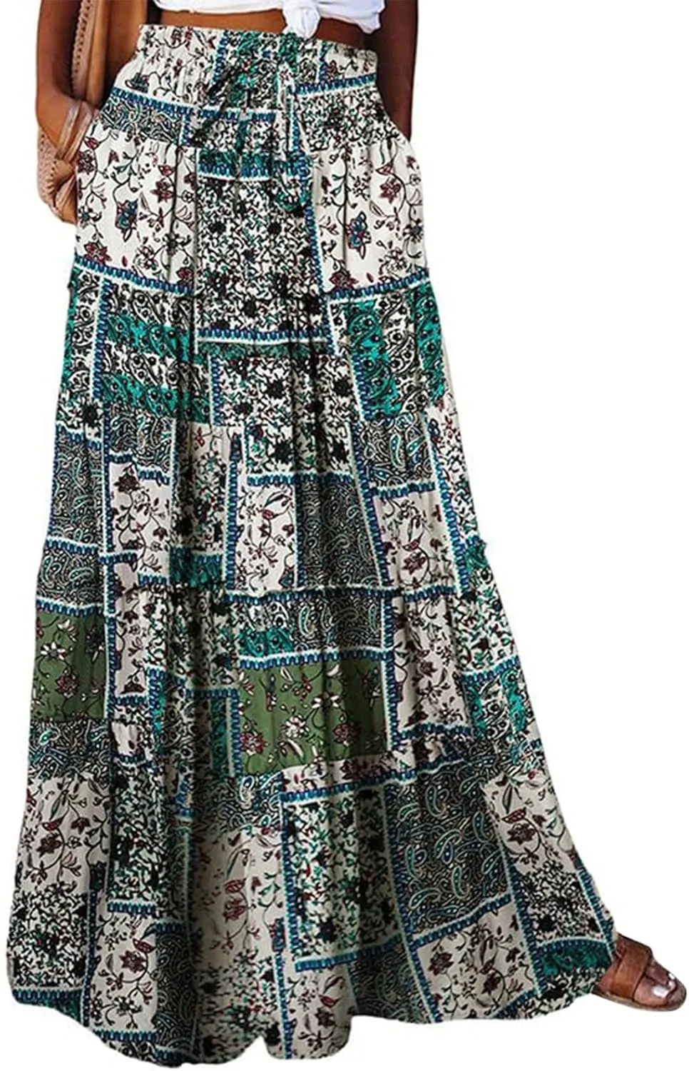 Beach Skirts for Women, Vacation Casual Maxi Boho Flowy Trendy Womens Skirts