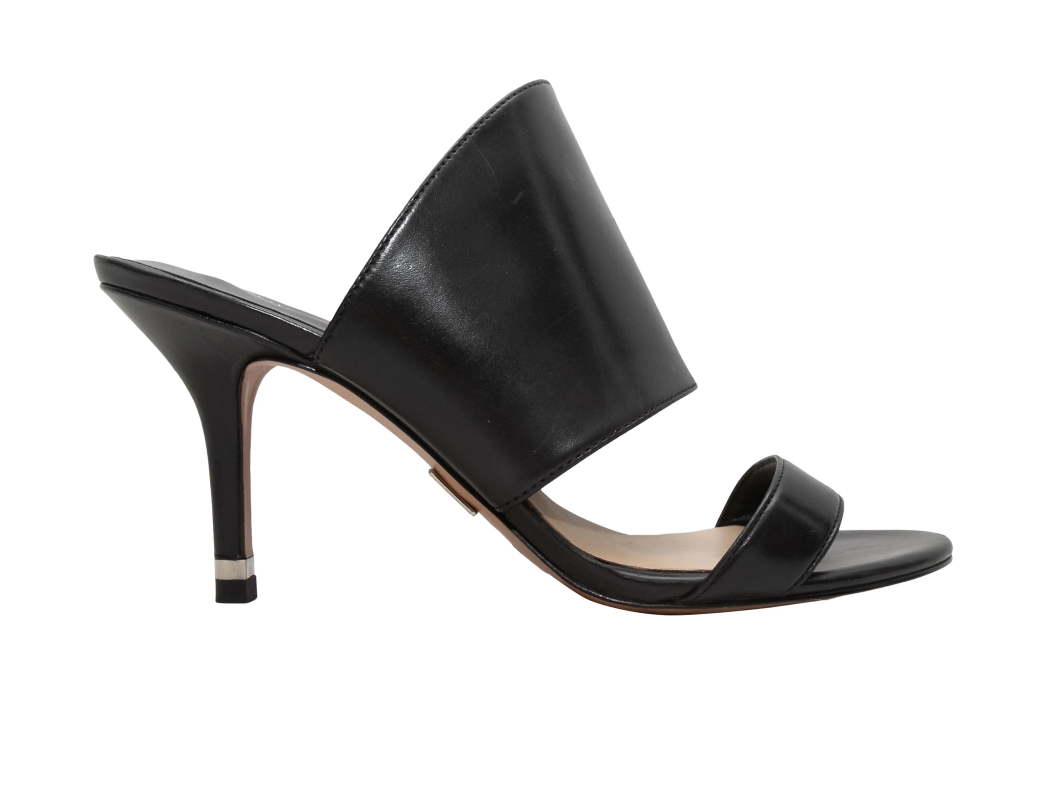 Black Michael Kors Leather Heeled Sandals Size 36.5