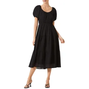 Black Women's Smocked Tiered Maxi - ASTR