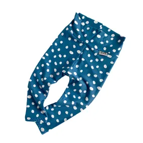 Blue White Abstract Dots Leggings