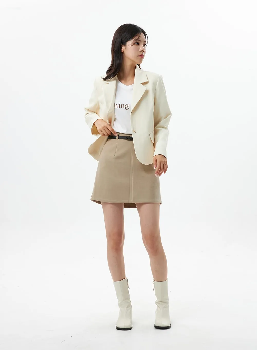 Buckle Mini Skirt OS325