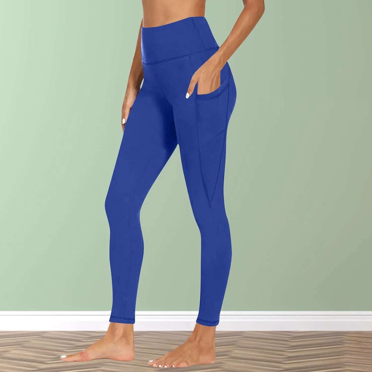 Butt Lifting Leggings for Women Tummy Control High Waist Leggings Workout Yoga Pants with Pockets Stretchy Trousers