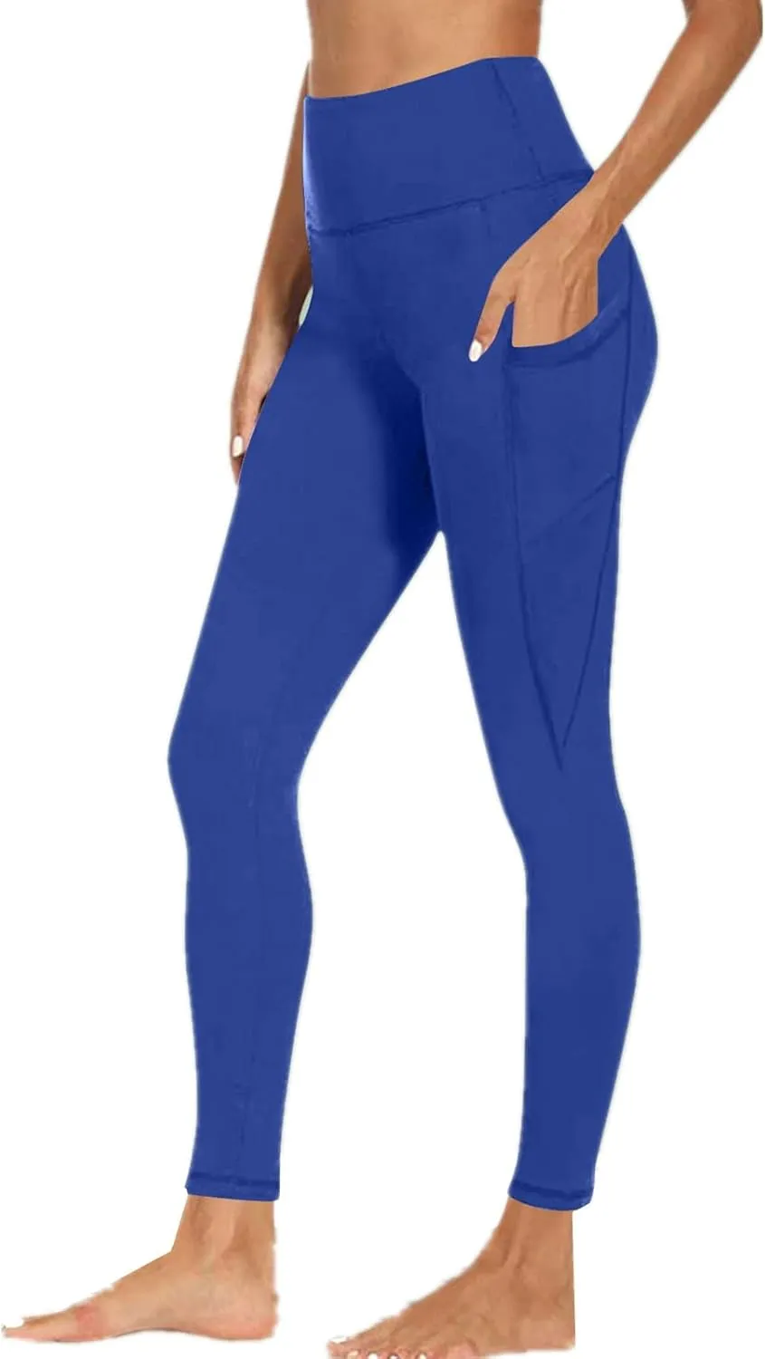 Butt Lifting Leggings for Women Tummy Control High Waist Leggings Workout Yoga Pants with Pockets Stretchy Trousers