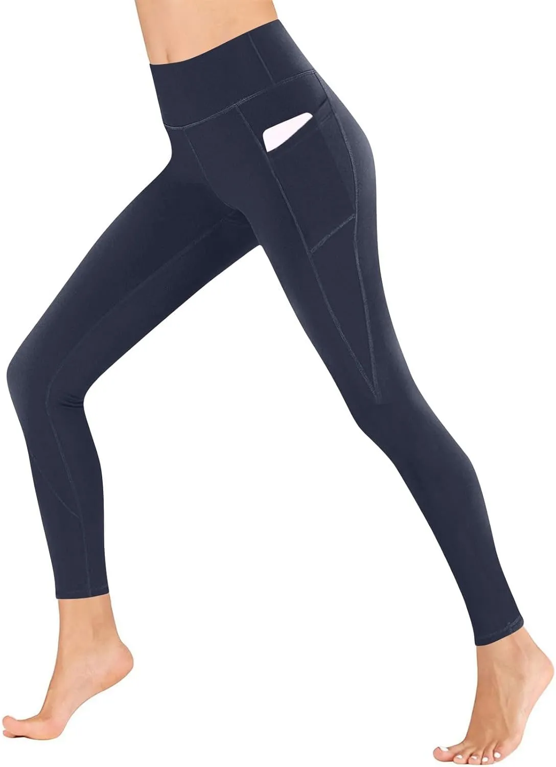 Butt Lifting Leggings for Women Tummy Control High Waist Leggings Workout Yoga Pants with Pockets Stretchy Trousers