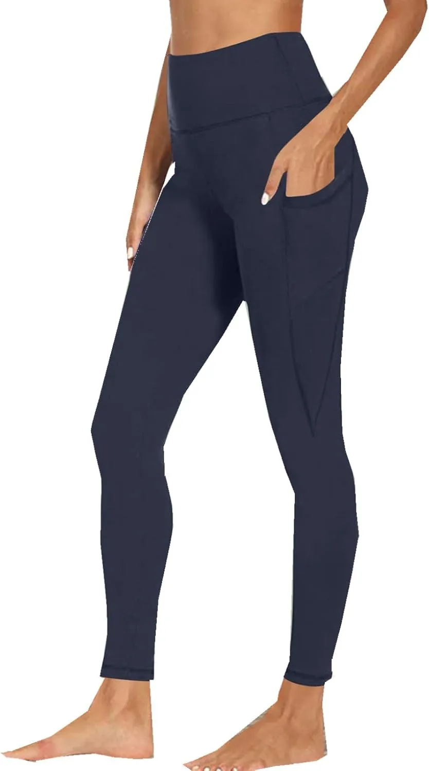 Butt Lifting Leggings for Women Tummy Control High Waist Leggings Workout Yoga Pants with Pockets Stretchy Trousers