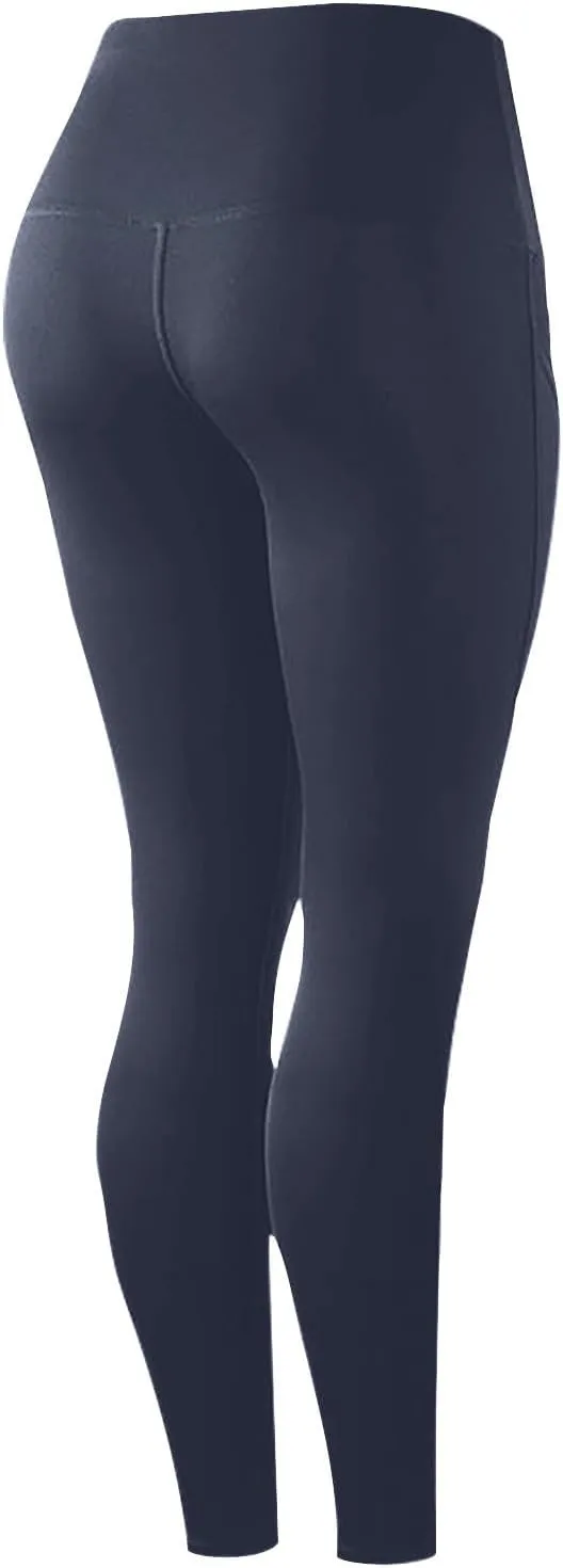 Butt Lifting Leggings for Women Tummy Control High Waist Leggings Workout Yoga Pants with Pockets Stretchy Trousers