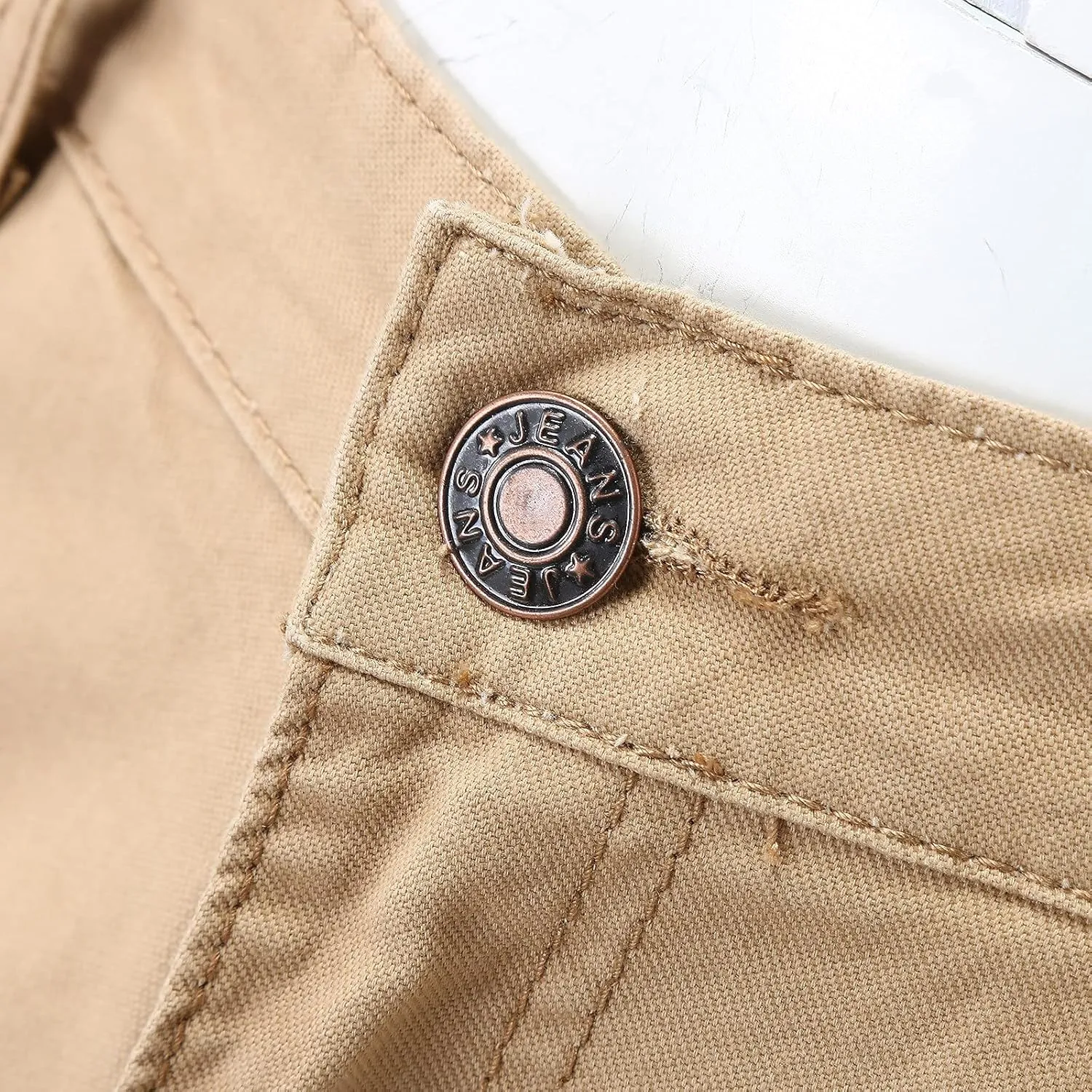 Button Men's Mid-waist Jeans With Pocket Jeans Casual Men's Zip Men's pants Key Relaxed Fit Jeans for Men