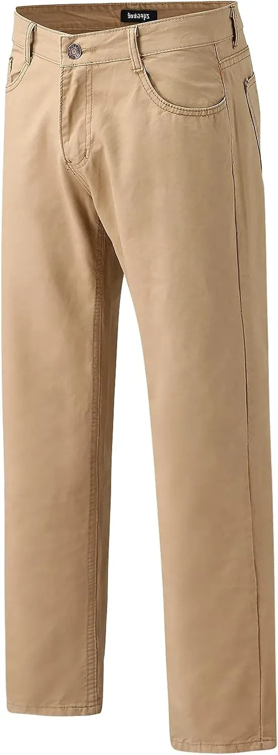 Button Men's Mid-waist Jeans With Pocket Jeans Casual Men's Zip Men's pants Key Relaxed Fit Jeans for Men