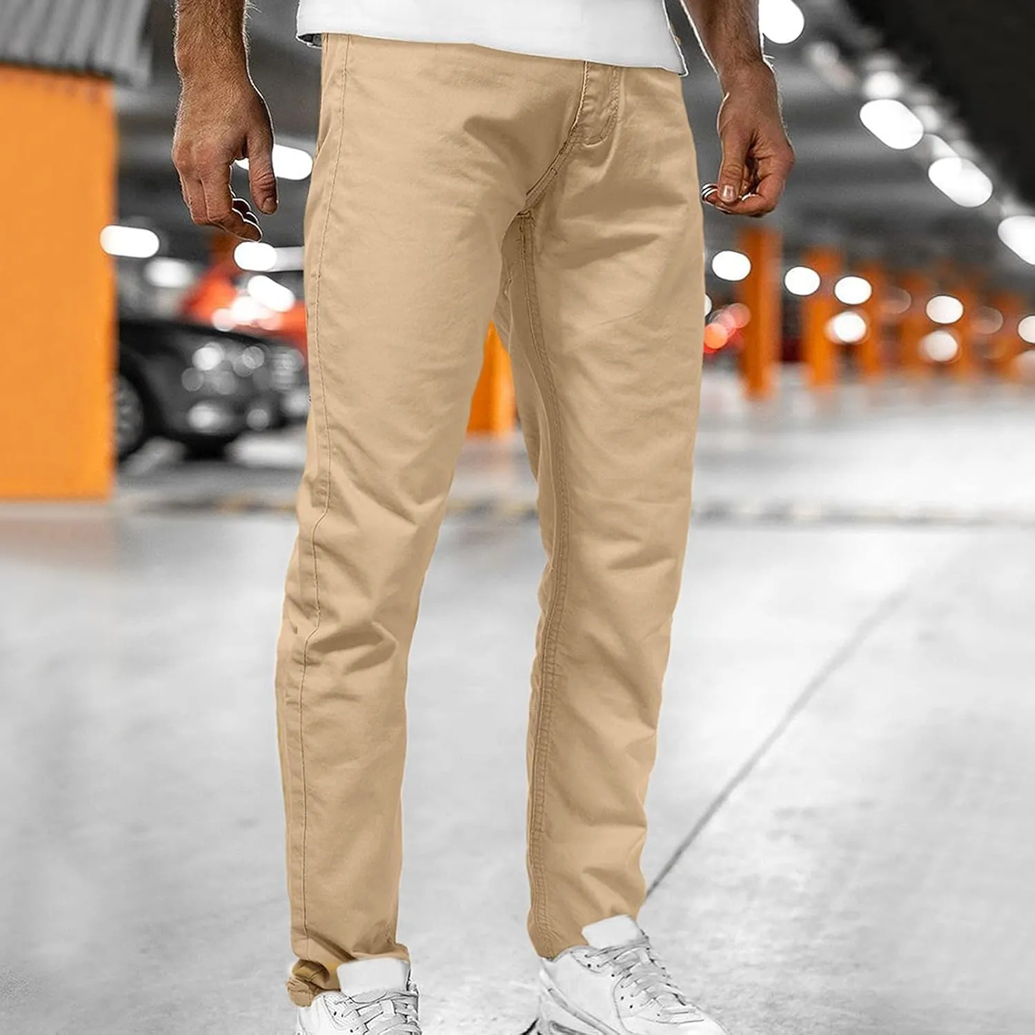 Button Men's Mid-waist Jeans With Pocket Jeans Casual Men's Zip Men's pants Key Relaxed Fit Jeans for Men