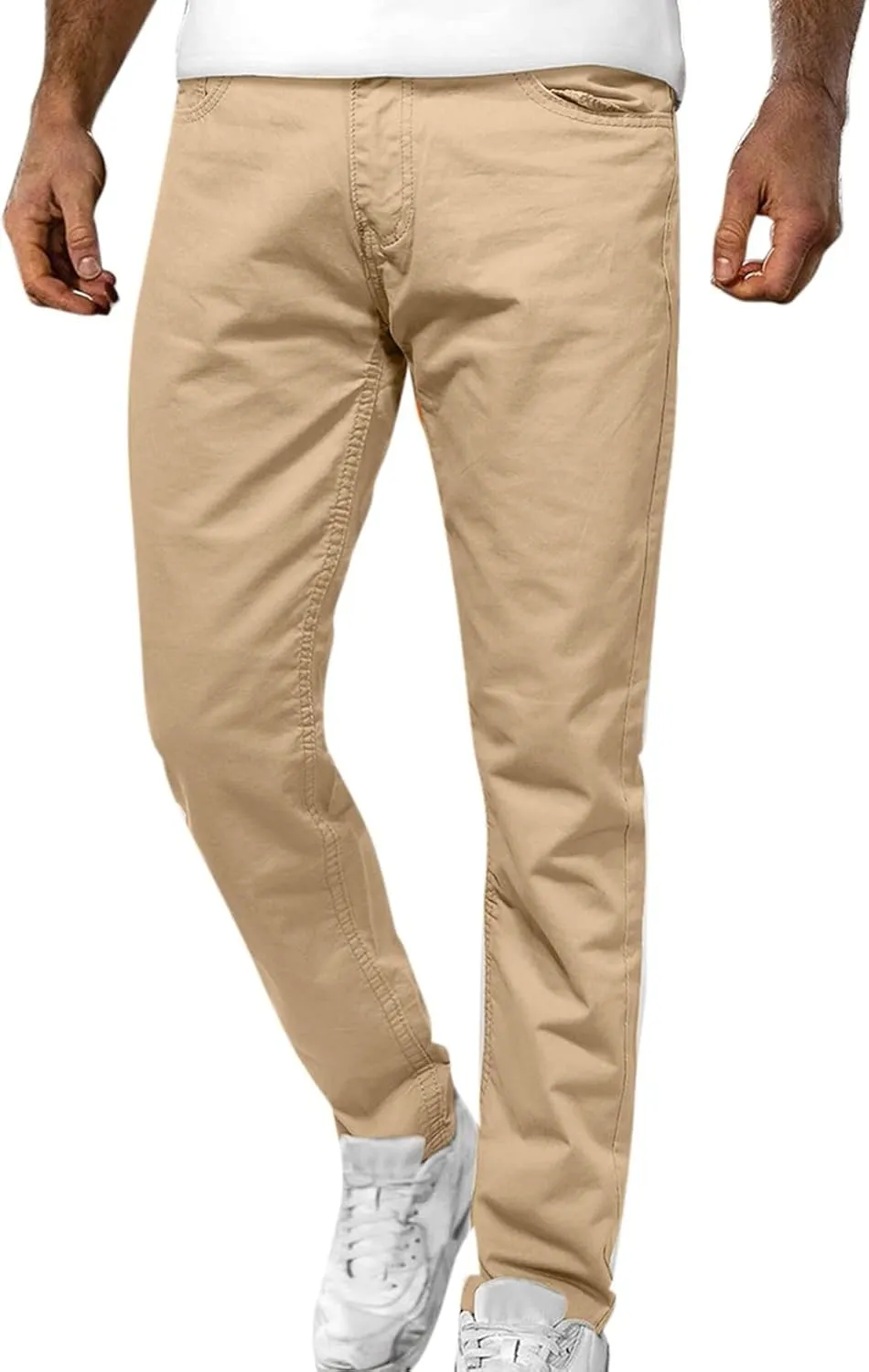 Button Men's Mid-waist Jeans With Pocket Jeans Casual Men's Zip Men's pants Key Relaxed Fit Jeans for Men