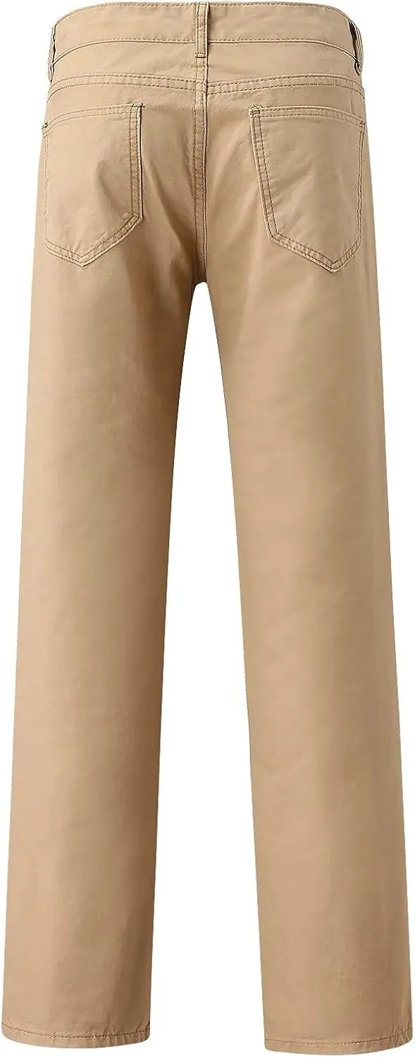 Button Men's Mid-waist Jeans With Pocket Jeans Casual Men's Zip Men's pants Key Relaxed Fit Jeans for Men