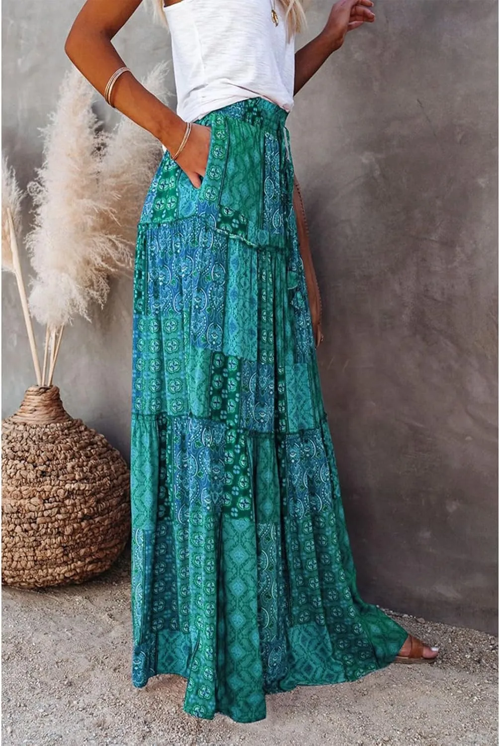 Casual Skirts for Women, Summer Beach Trendy Vacation Maxi Womens Skirts