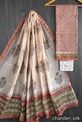 Chauhan | Cotton silk with golden border saree