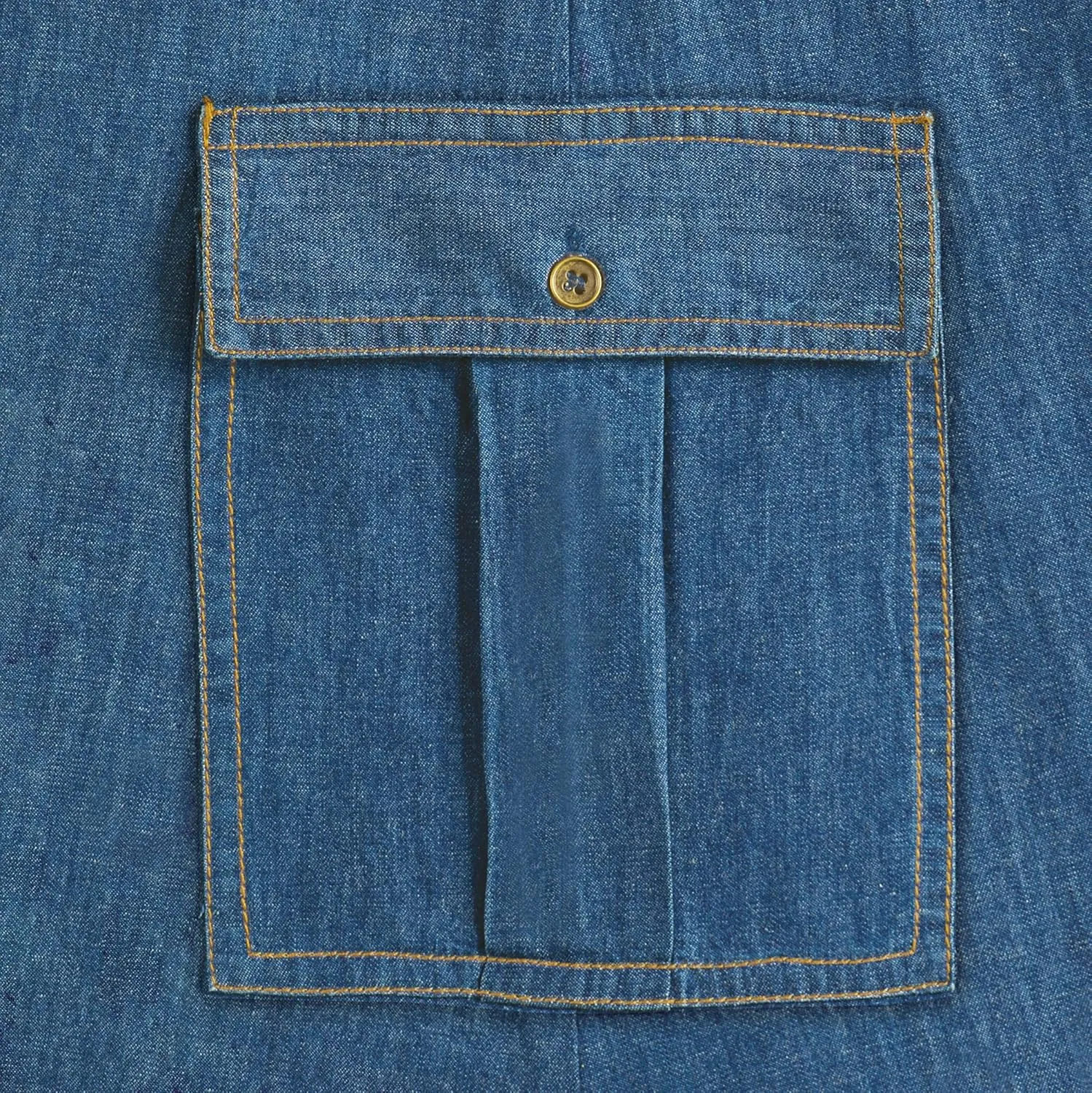 Collections Etc Cargo Pocket Faux Button Front Long Denim Skirt