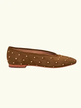 Coralie Stud Ballerina - Khaki