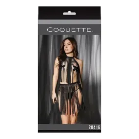 Darque Fringe Harness Top & Skirt by Coquette