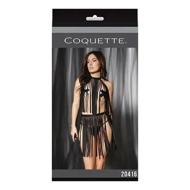 Darque Fringe Harness Top & Skirt by Coquette