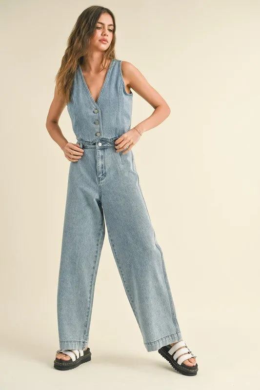 Denim Down Crop Pants