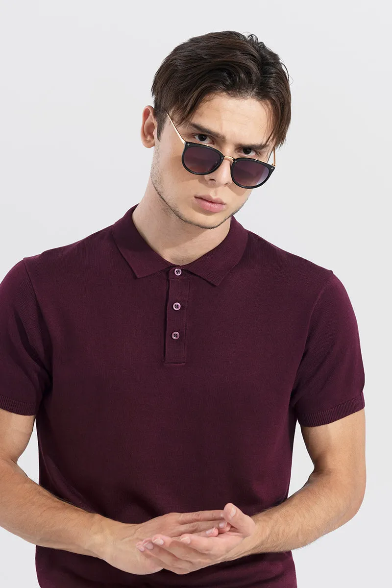Effortless Chic Wine Polo T-Shirt