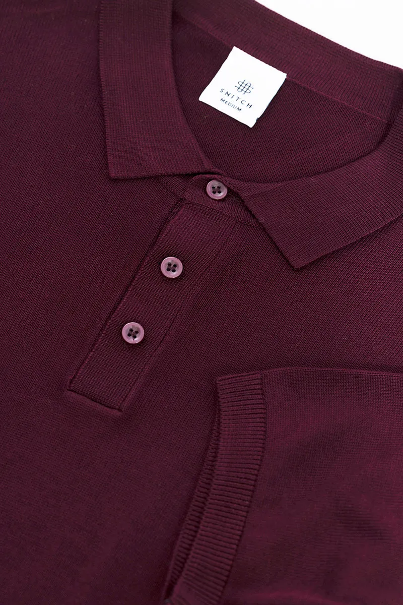 Effortless Chic Wine Polo T-Shirt