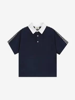Fendi Baby Boys Cotton Logo Trim Polo Shirt