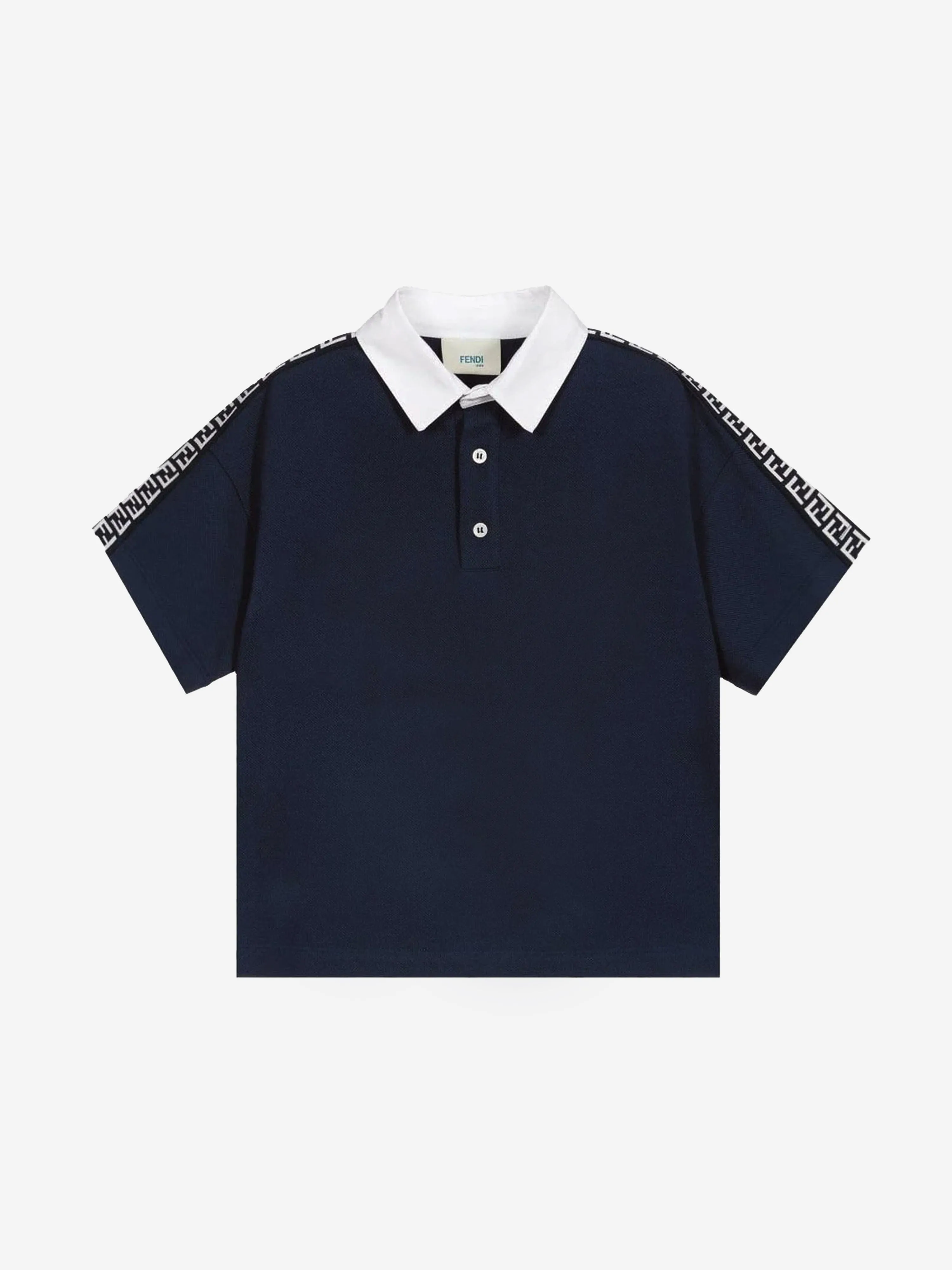 Fendi Baby Boys Cotton Logo Trim Polo Shirt