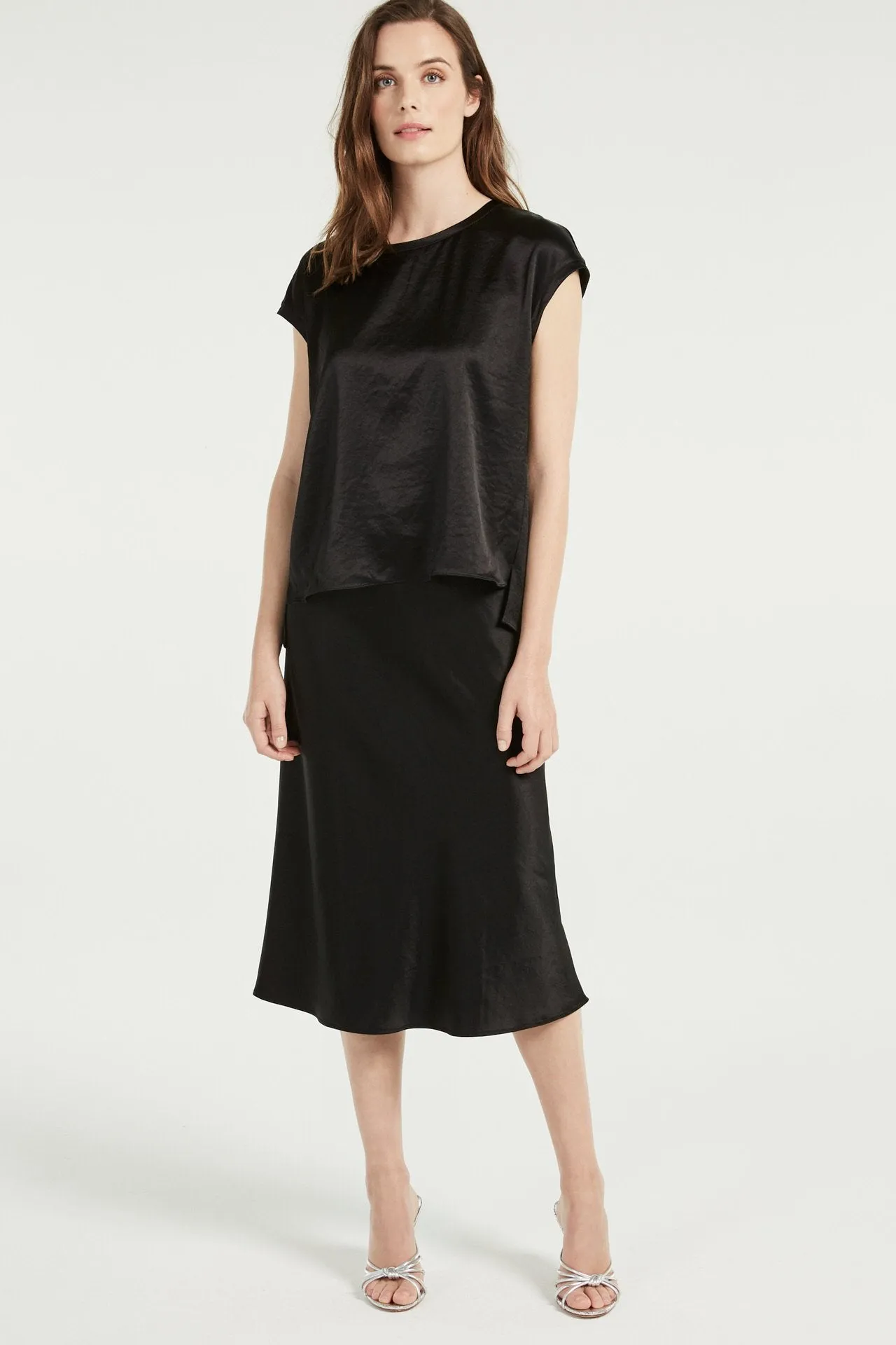 Fion Bias Hammer Satin Skirt