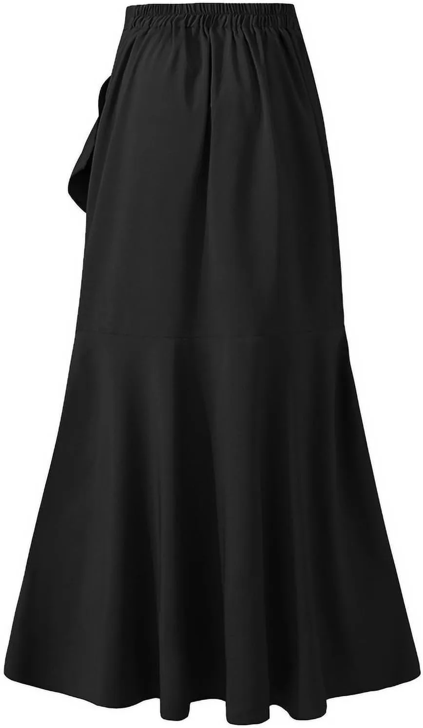 Flowy High Waisted Skirts for Women Trendy Summer Asymmetrical Ruffled Regular and Plus Size Maxi Skirt with Slit
