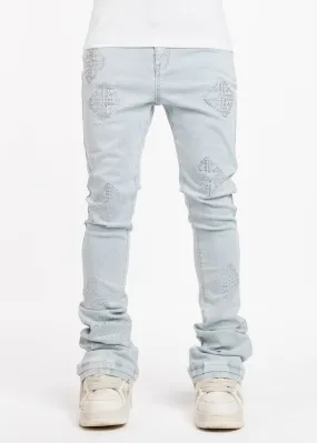 Guapi - Icon Embellished Stacked Jeans (Blue)