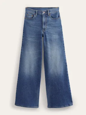High rise wide leg jeans