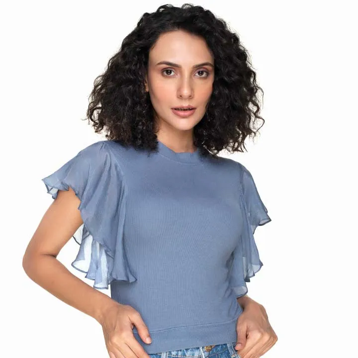 Hosiery Blouses- Flutter Sleeves