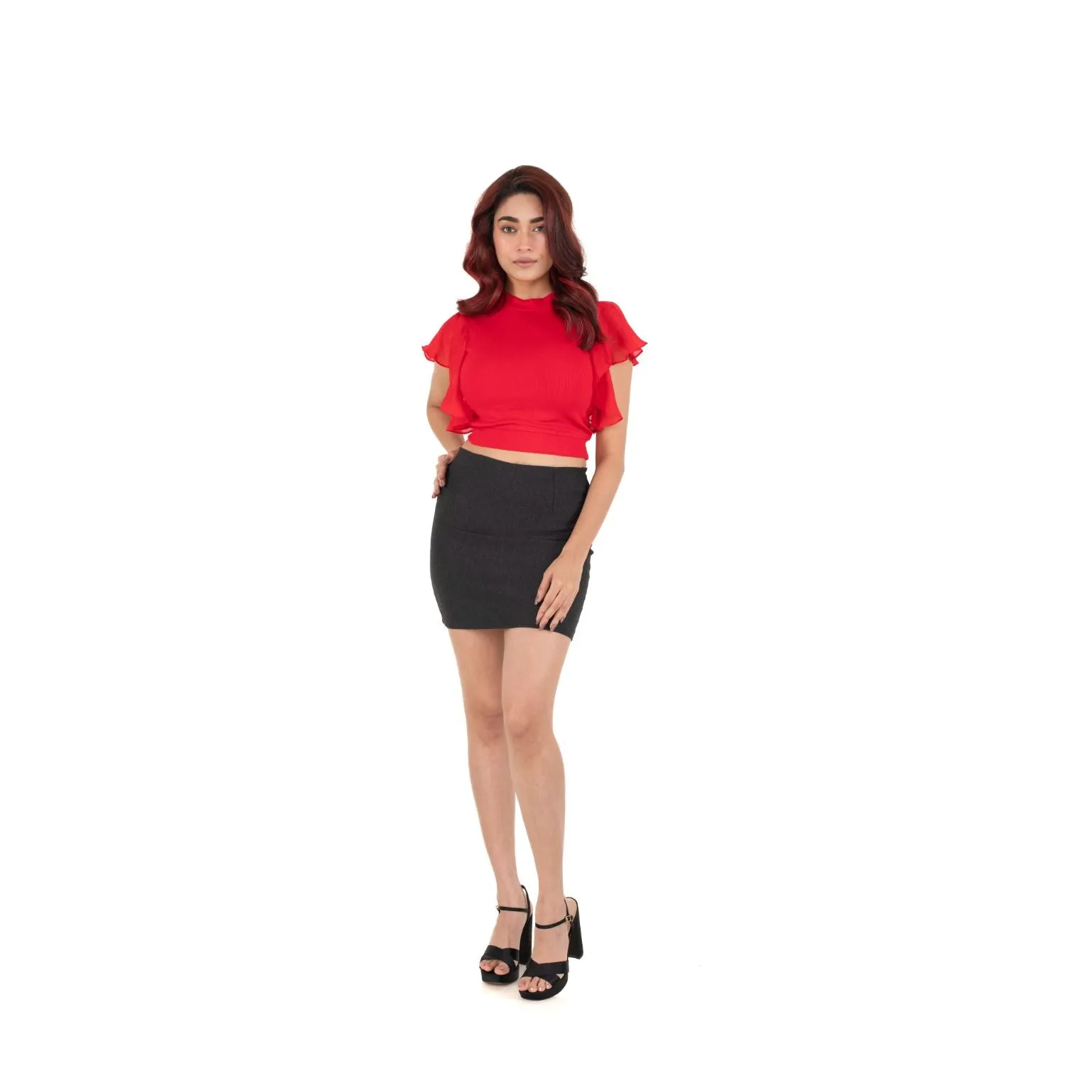 Hosiery Blouses- Flutter Sleeves