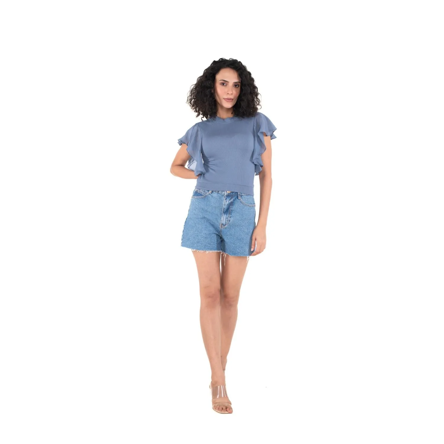 Hosiery Blouses- Flutter Sleeves
