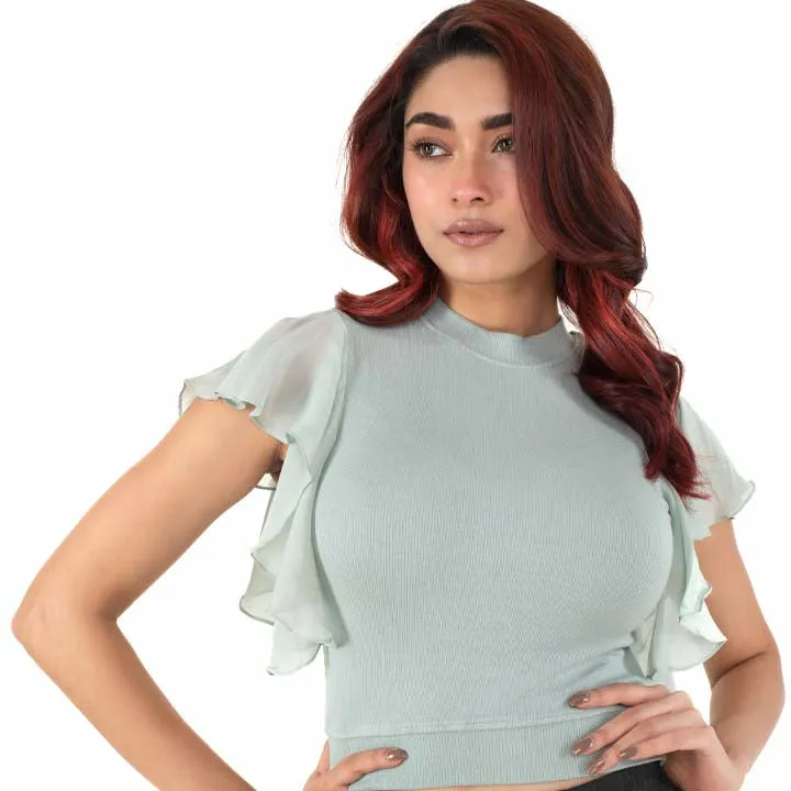 Hosiery Blouses- Flutter Sleeves