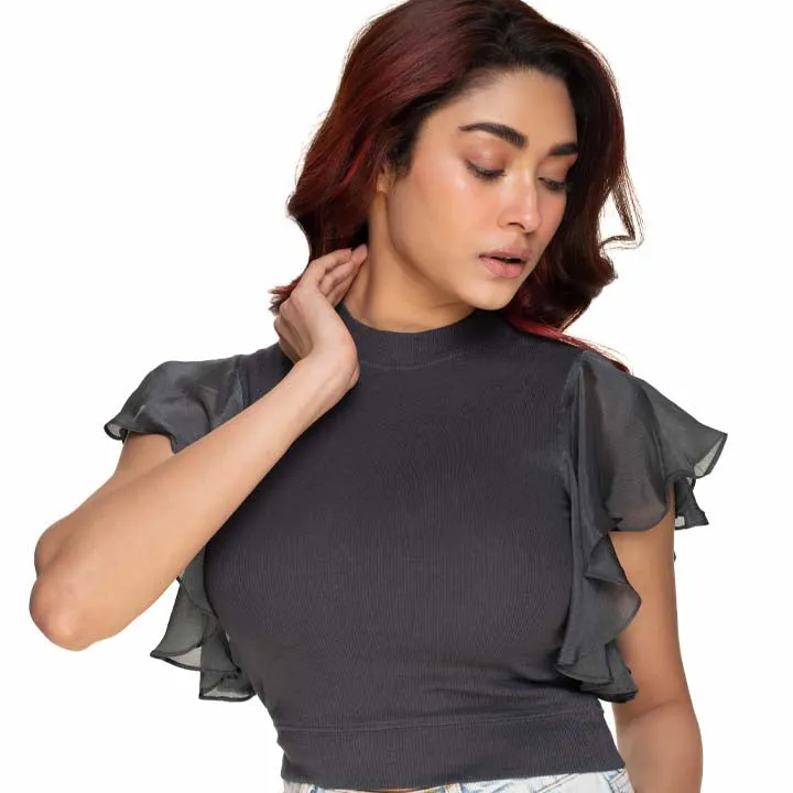 Hosiery Blouses- Flutter Sleeves