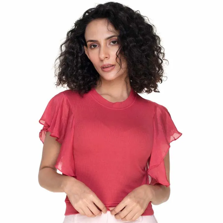 Hosiery Blouses- Flutter Sleeves