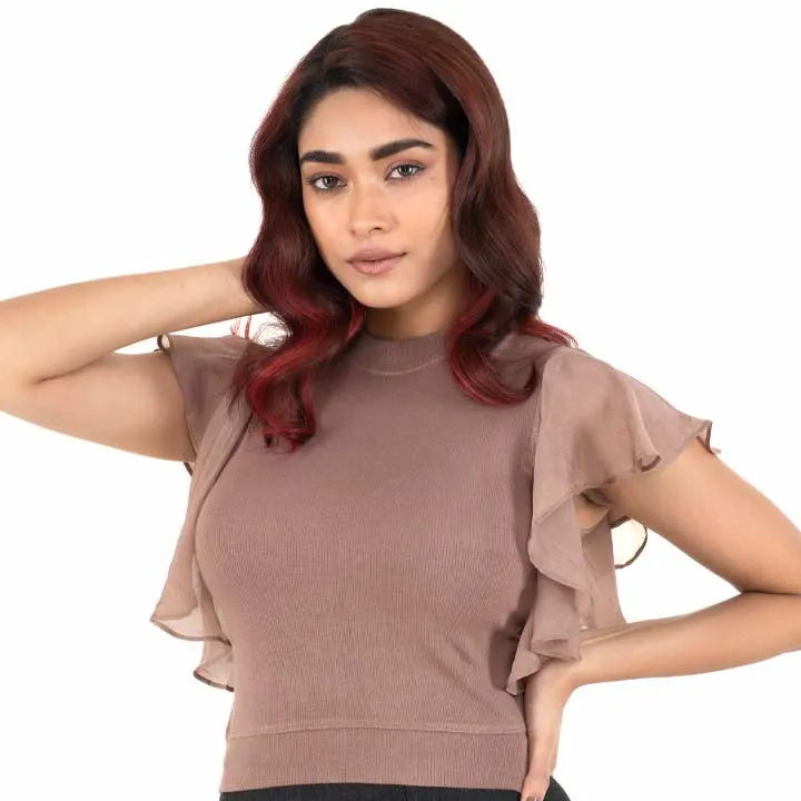 Hosiery Blouses- Flutter Sleeves