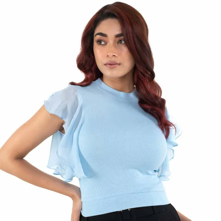 Hosiery Blouses- Flutter Sleeves