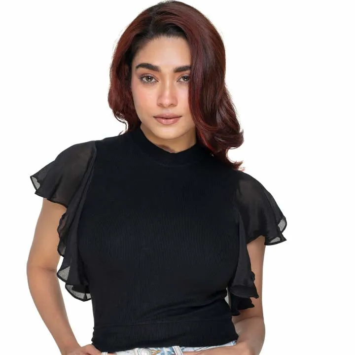 Hosiery Blouses- Flutter Sleeves