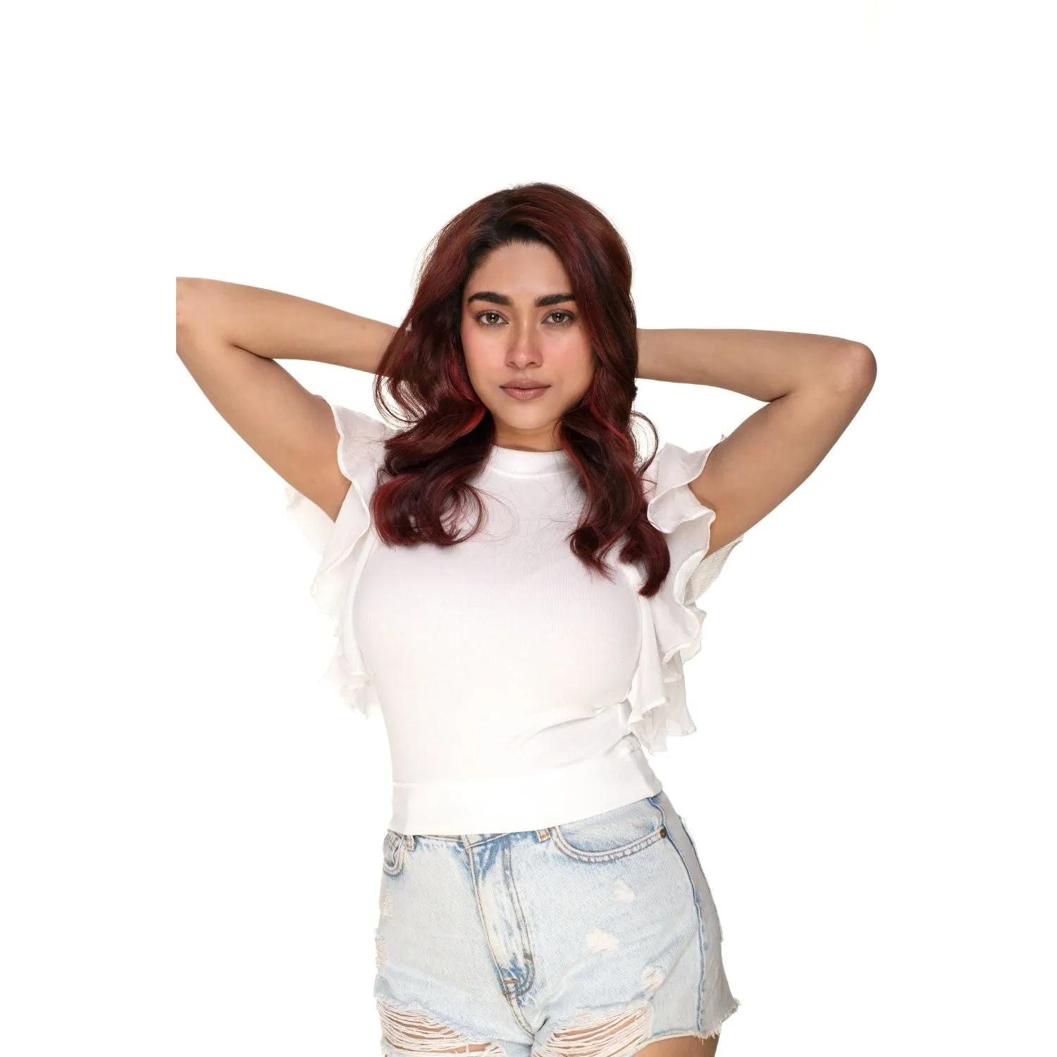 Hosiery Blouses- Flutter Sleeves