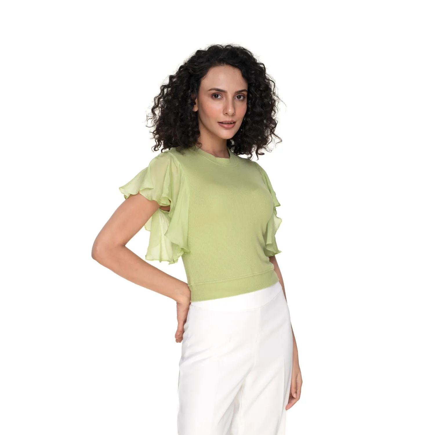 Hosiery Blouses- Flutter Sleeves