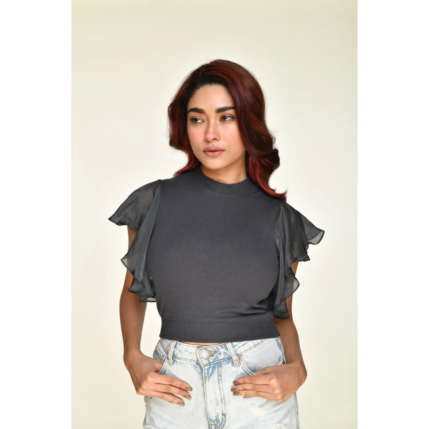 Hosiery Blouses- Flutter Sleeves