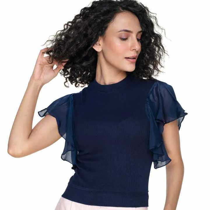 Hosiery Blouses- Flutter Sleeves