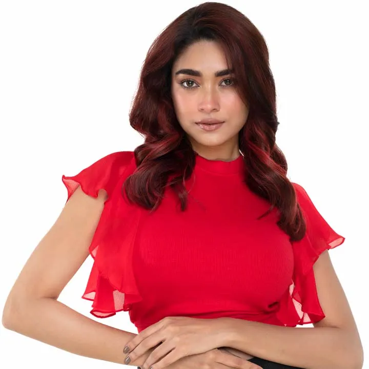Hosiery Blouses- Flutter Sleeves