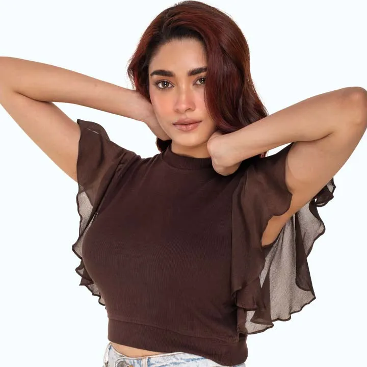 Hosiery Blouses- Flutter Sleeves