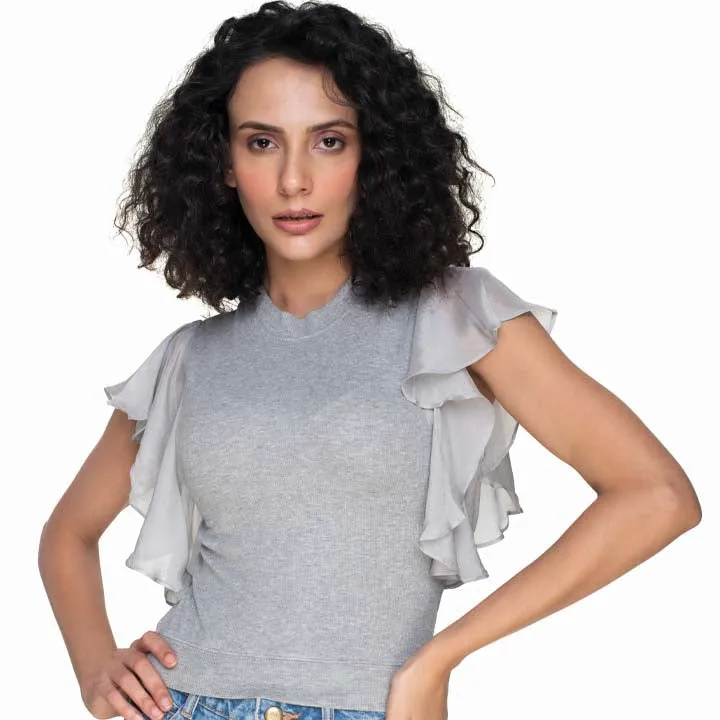 Hosiery Blouses- Flutter Sleeves