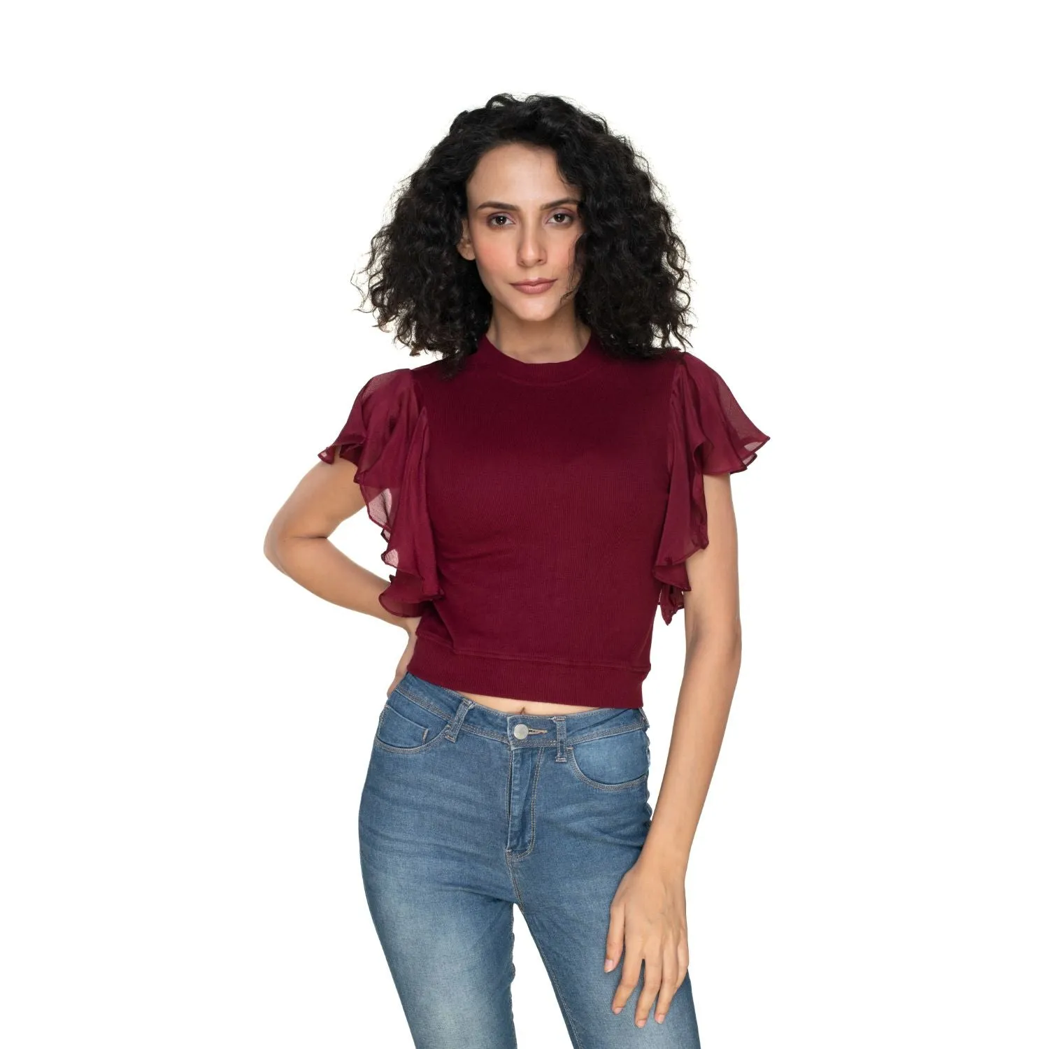 Hosiery Blouses- Flutter Sleeves