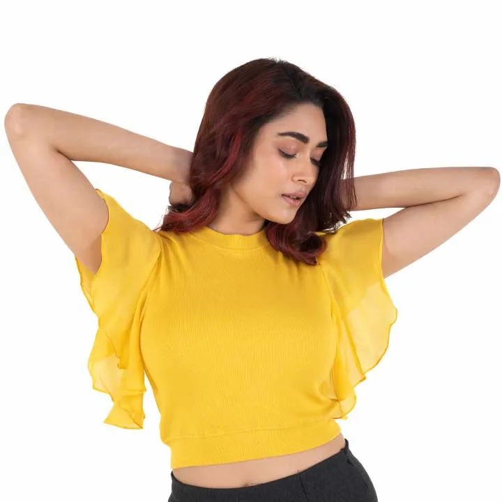 Hosiery Blouses- Flutter Sleeves